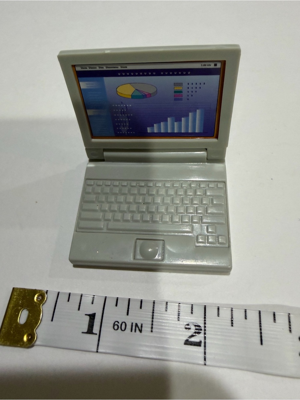 Vintage 1999 Barbie Working Woman Laptop Computer Accessory #20548 Mattel Gray